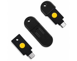 Alvora Sleutelhanger Beschermhoes – Geschikt voor YubiKey 5C NFC – USB-C Opbergcase met Sluitkap – Zwart