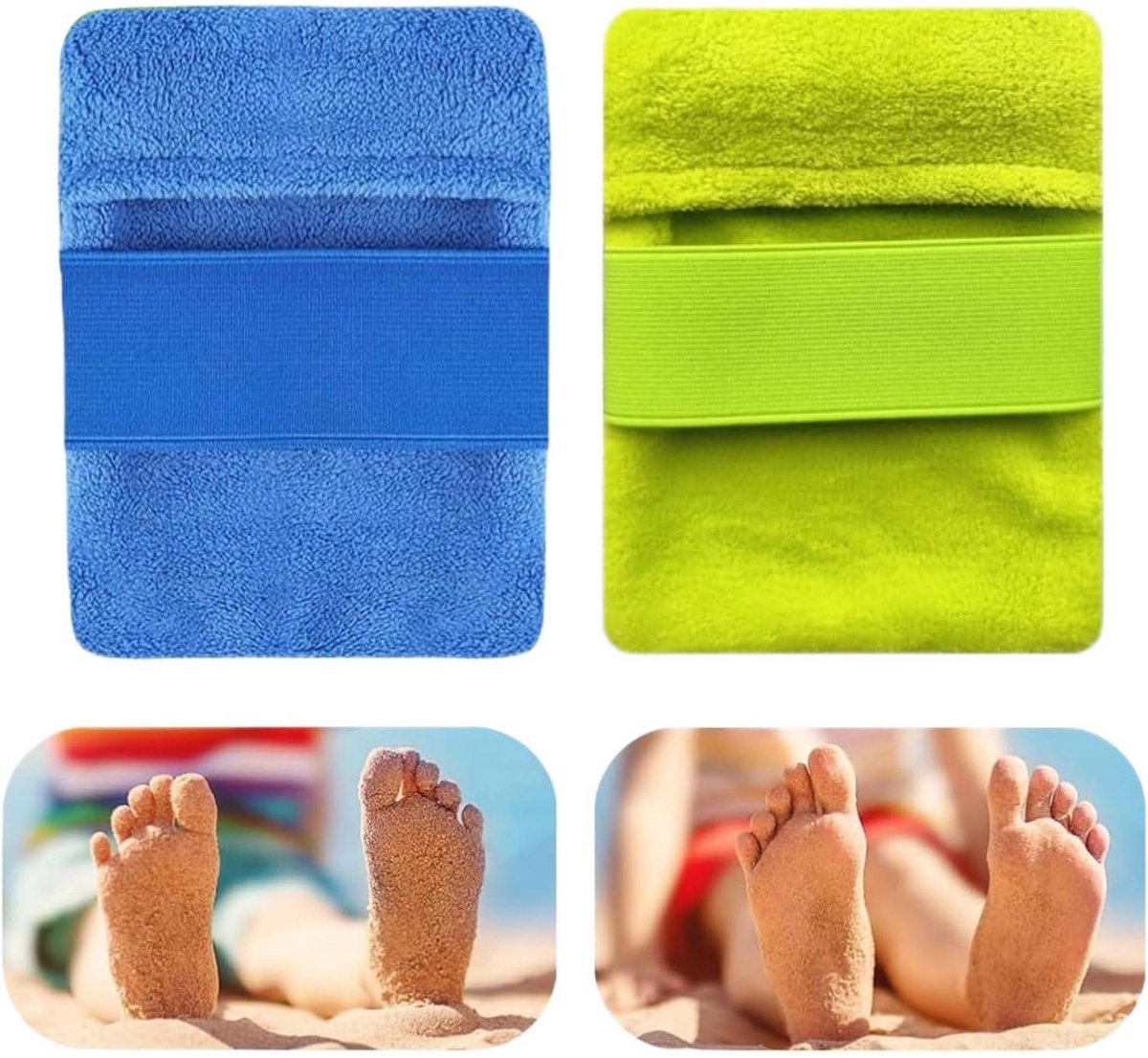 longziming -Strand Zand Verwijderaar - Strand Schoonmaak Doek - Lichaamsreiniger - Efficiënte Zandverwijdering - Waterloos Reinigen - Hoogwaardig Fluweelachtig Materiaal - Duurzaam En Scheurvast - 2 Stuks