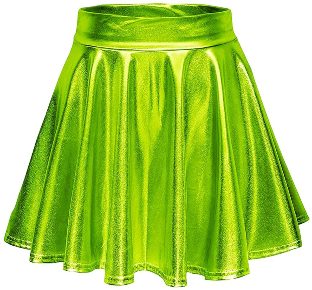 Dailygoods - Dailygoody - Metalen Rok - Geplisseerd - Elastische Taille - Metallic Glanzend - Damesrok voor Carnaval en Party - Comfortabel en Stijlvol