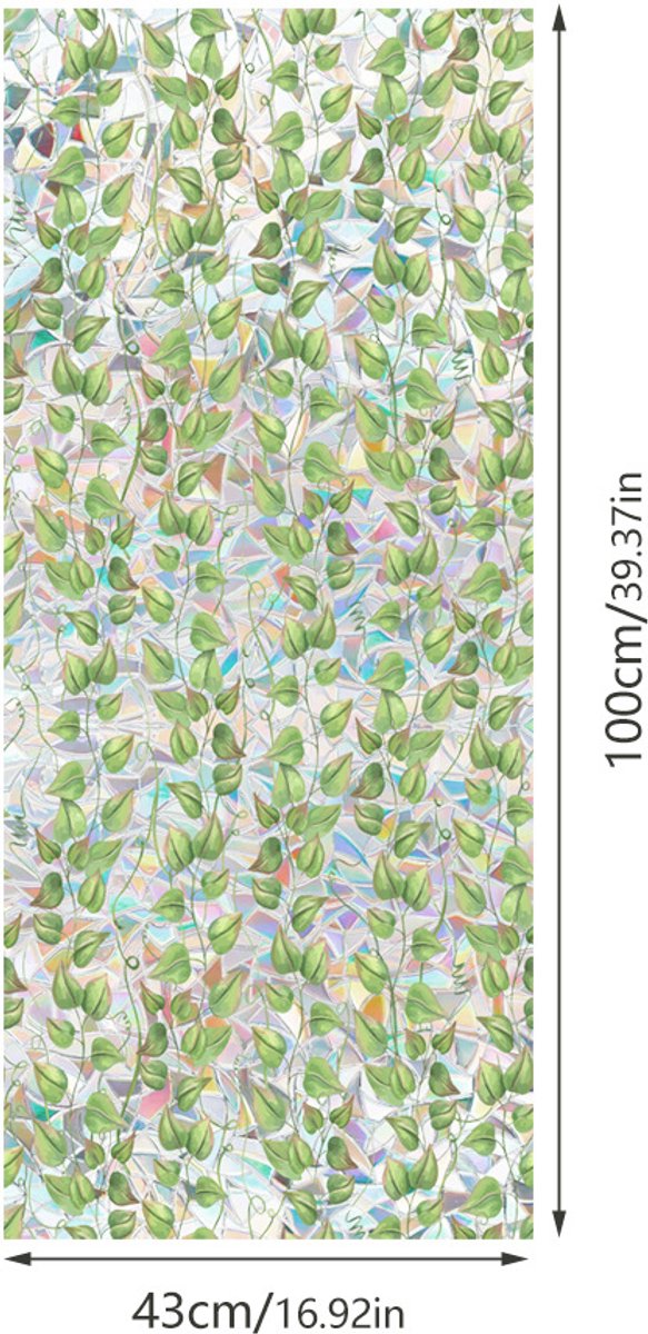 3D Regenboog Raamfolie- Anti-Inkijk - Isolerend & Zonwerend - 43x100cm – Statisch - Prisma Bejuweled EffectXCBL162