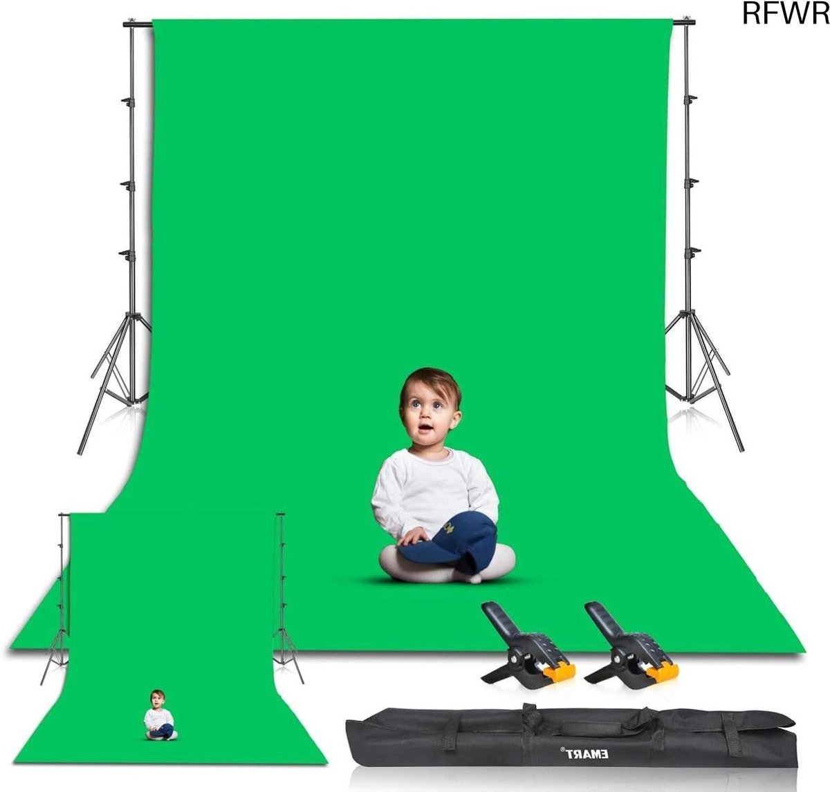 Green Screen met Statief - Achtergronddoek - Achtergrond voor Fotostudio - videoproductie