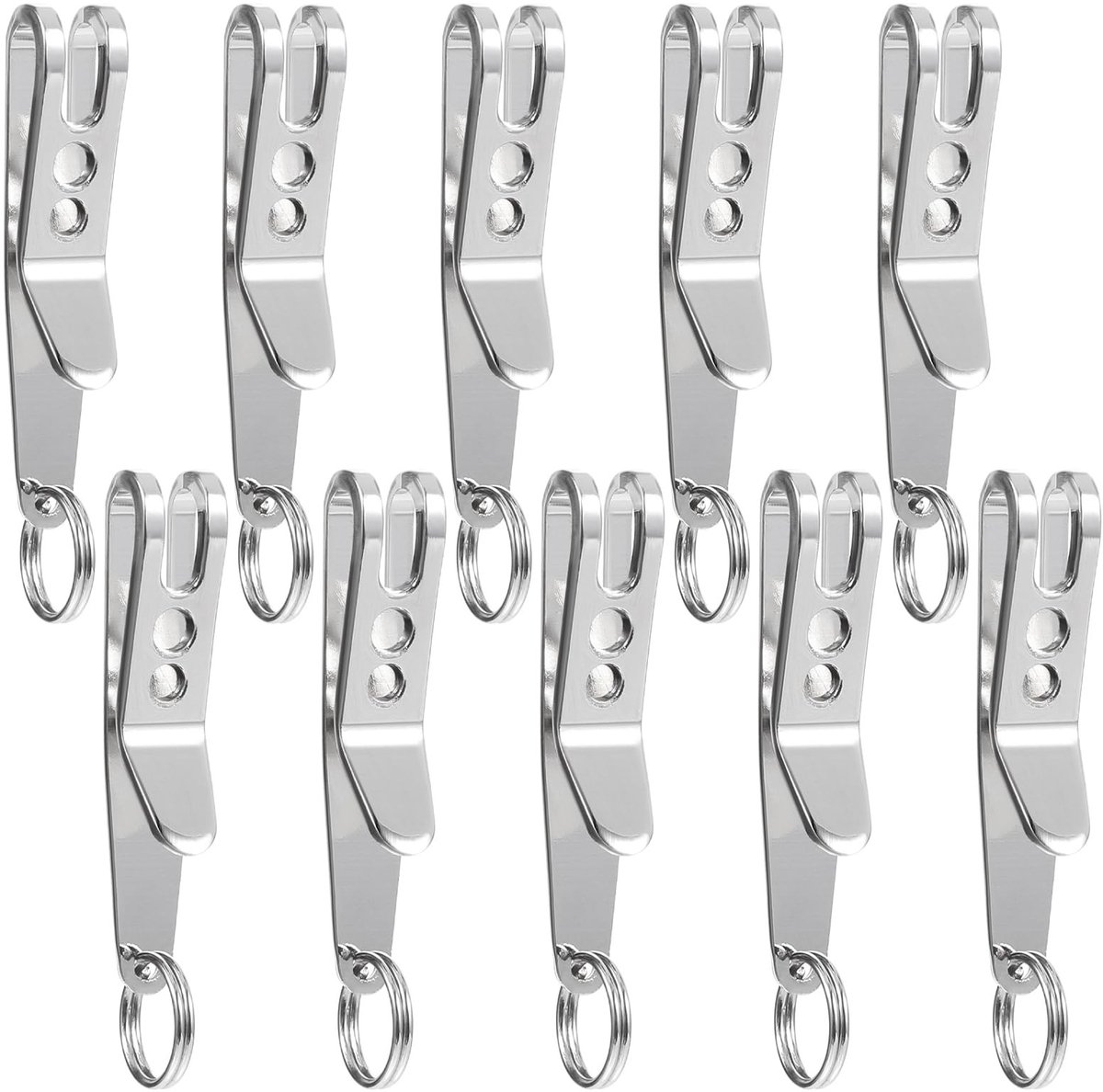 Dailygoods - 10 Stuks Roestvrij Stalen Zakclips voor Buitengebruik