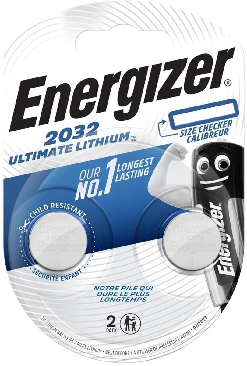 Energizer Knoopcel CR2032 3 V 2 stuk(s) 235 mAh Lithium E304206200