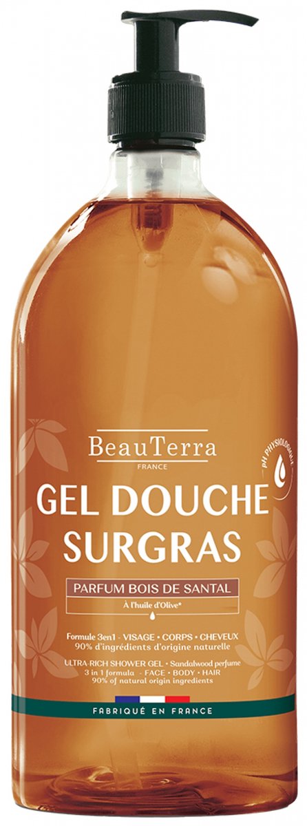 Beauterra Gel Douche Surgras Bois Santal 1l
