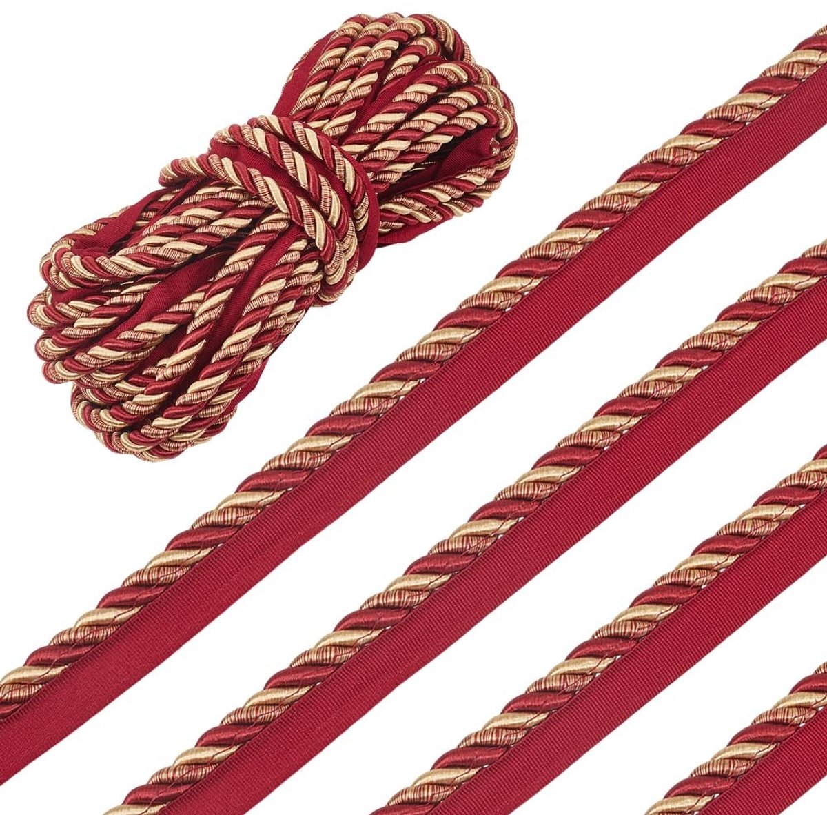 Dailygoods - 12,5 m Gedraaid Lippenkoord voor Woondecoratie