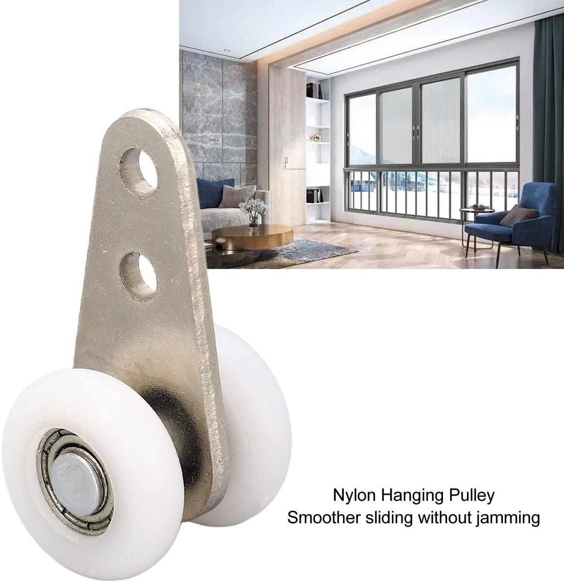 Dailygoods - Set van 10 Schuifdeurkatrollen Nylon voor Glijdende Deuren
