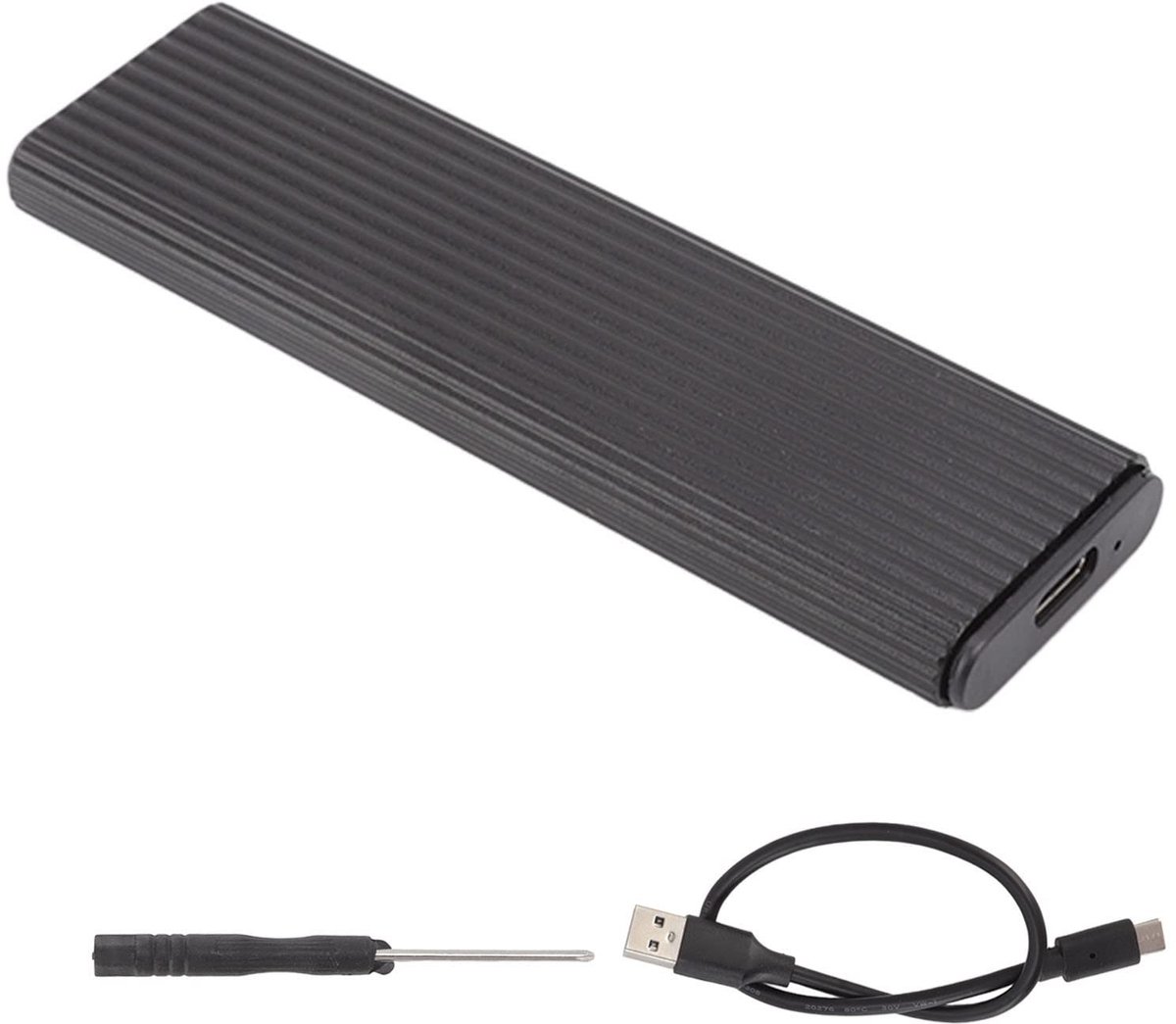 Dailygoods - Dailygoody - M.2 SSD-behuizingsadapter - Aluminium Behuizing - Ideaal voor M.2 SSD's - Zwart - Plug and Play - Geschikt voor 2242 2260 2280