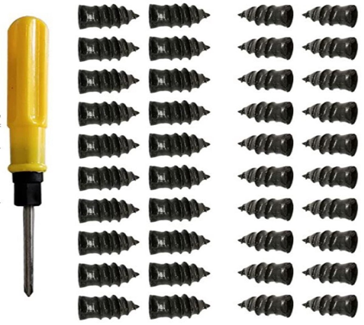 Dailygoods - Dailygoody - Band Reparatie Rubber - Snelle Reparatie - Zwart - Rubber Nagels - Geschikt voor Autobanden - 40PCS Set