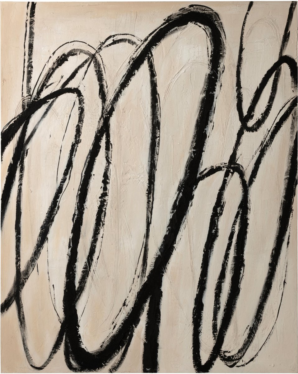 J-Line schilderij Ringen - hout - bruin