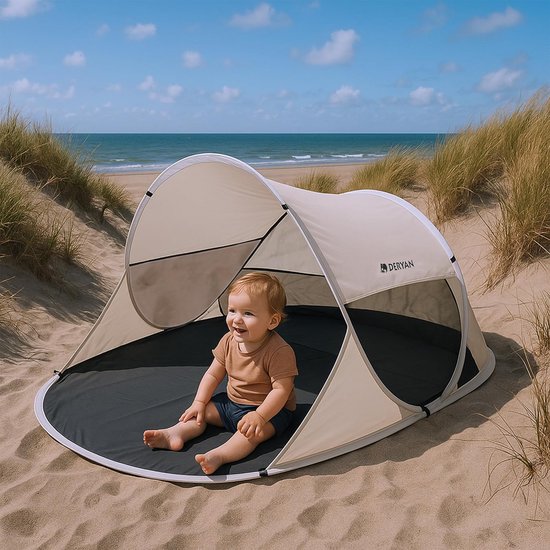 Strandtent uv Bescherming - Strandtent Baby Pop Up - Strandtentje Extra Licht - Strandschelp - Strand Tent - strandzone van Merkloos — afbeelding 2