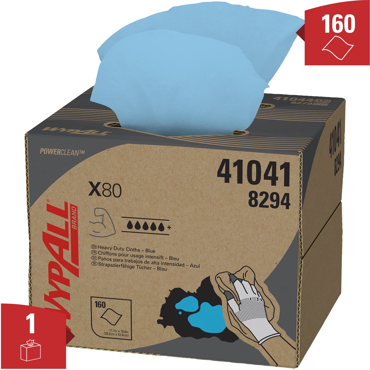 Poetsdoek wypall 8294 x80 powerclean blauw
