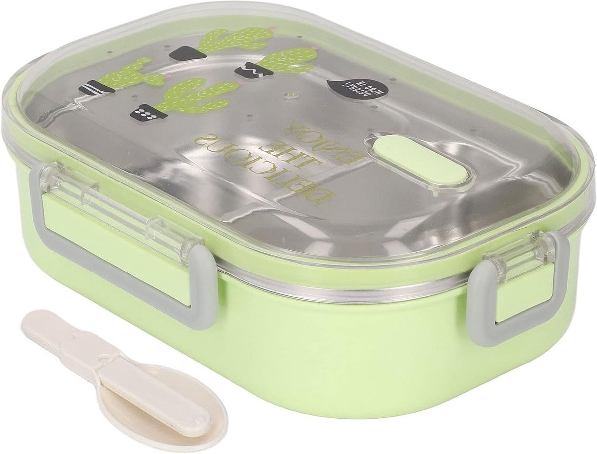 Lunchbox Geïsoleerd - Lunchbox Kinderen - Lunchbox RVS - Lunchbox met Compartimenten - Draagbaar - Ruimtebesparend - Bentobox