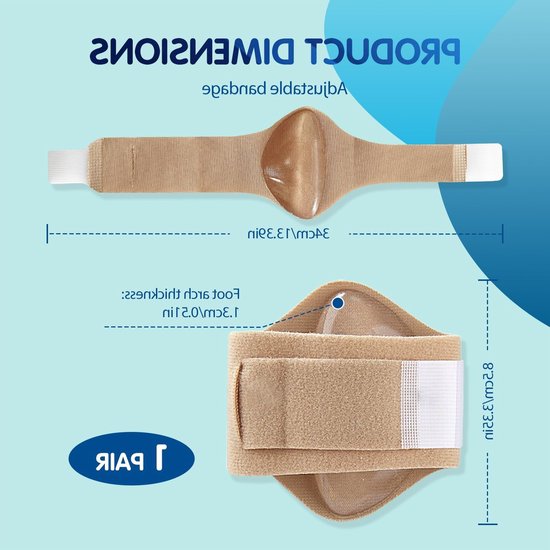 Ondersteunende Sokken voor Plantenfasciitis | Ademend en Verstelbaar | Ideaal voor Vallen Voorkanten en Platte Voeten | Unisex | 1 Paar | Beige — afbeelding 5