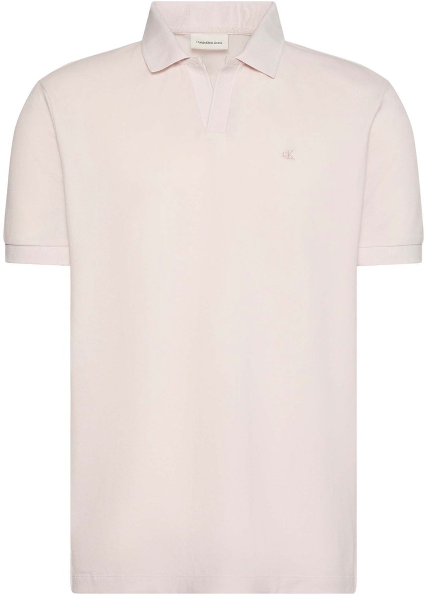 Polo Ck Jeans Ss Open Collar Casua Fashion Wear Volwassen Wit