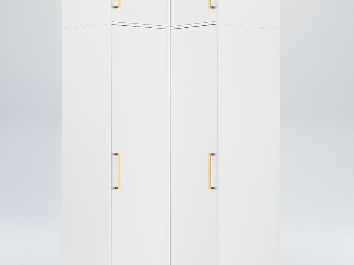 Vente-unique Hoekkast met 2 deuren - L115 cm - Wit + verhoging - LIZANDRO