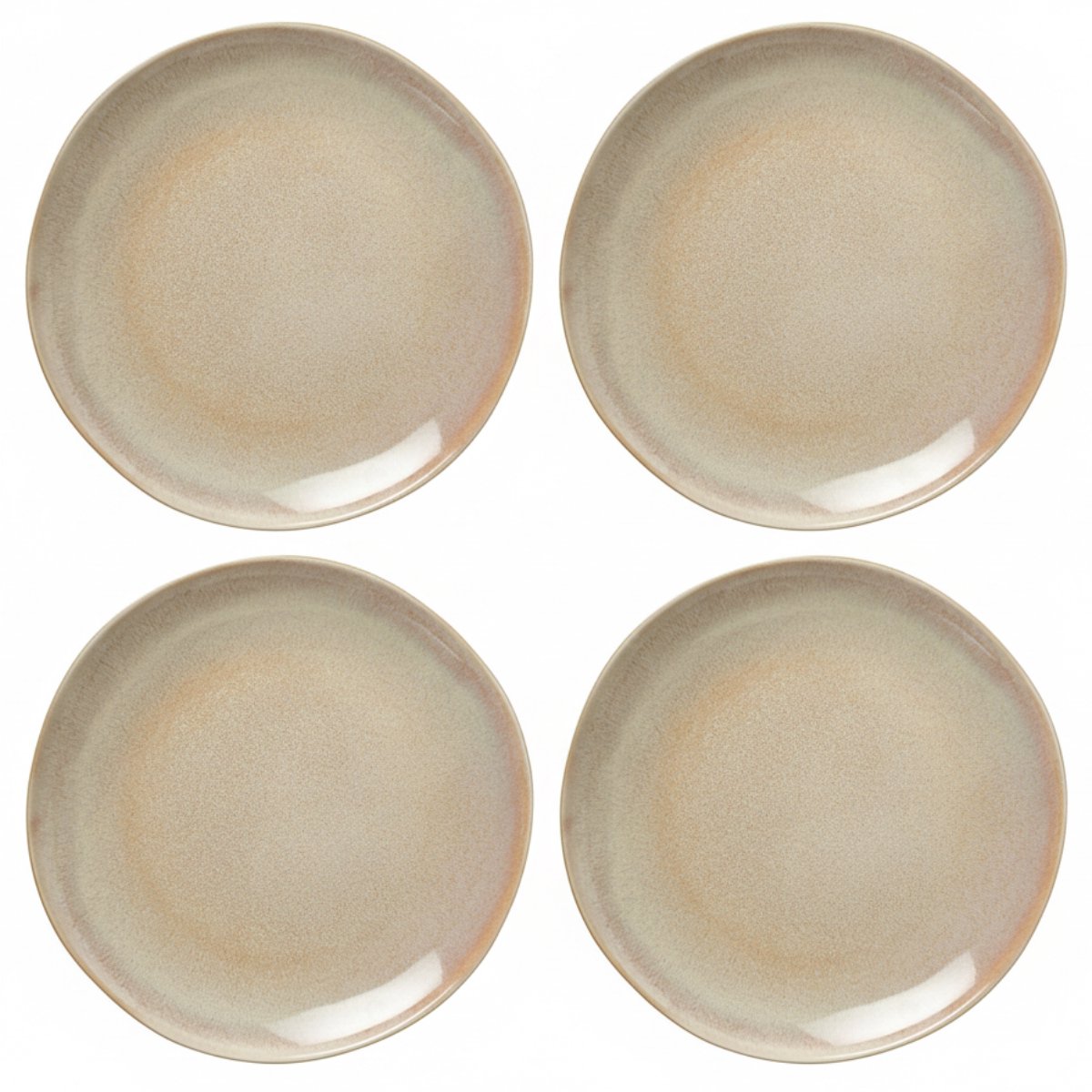 Cookinglife Dinerborden Serene Zand ø 28 cm - Aardewerk - 4 stuks
