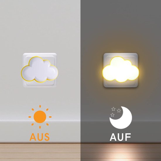 Wolken Nachtlampje Stekker In Stopcontact, LED Wandlamp Automatisch met Schemersensor voor Trap Hal Slaapkamer Toilet, Kinderen Bedlamp voor Muur Versieren, Cloud Night Lights Plug in Wall van Merkloos — afbeelding 4