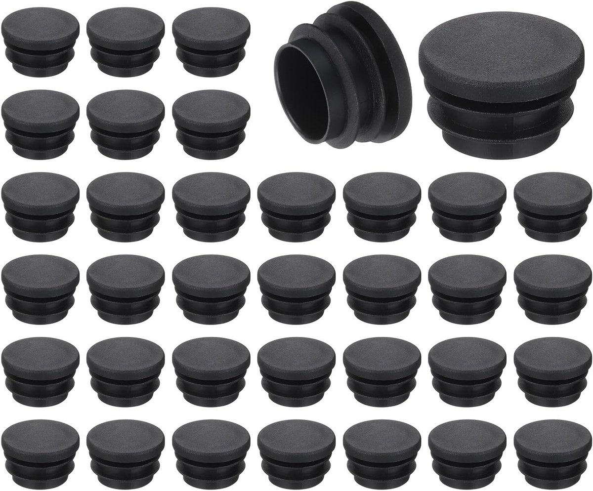 36 Stuks Ronde Plastic Caps Zwarte Eindkappen 25mm Voor Meubelpoten, Bescherming Voor Stoelen, Banken en Tafels