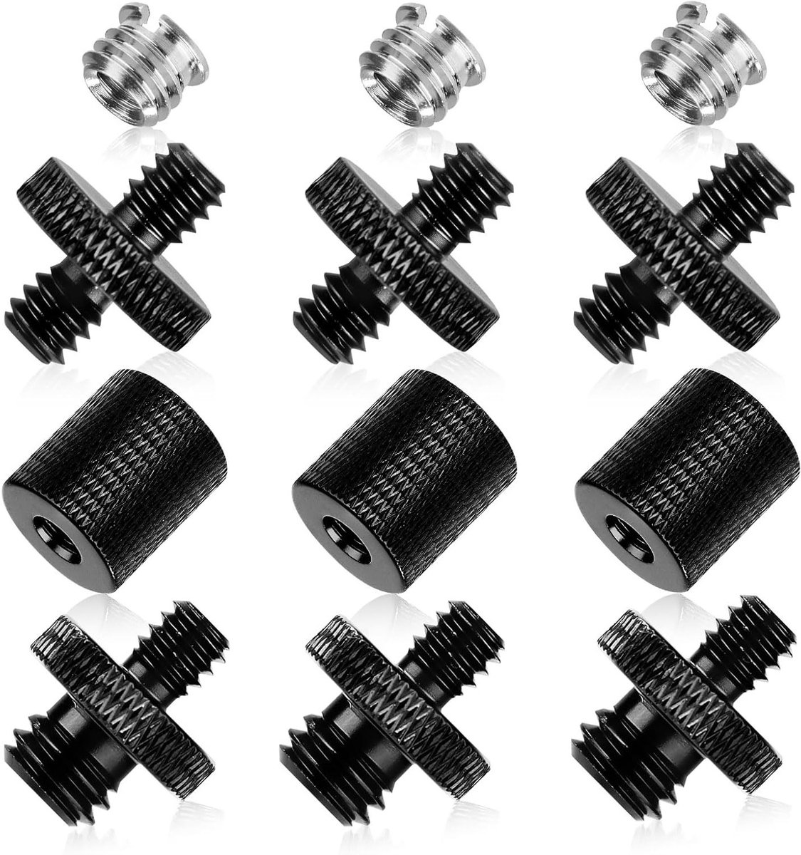 12-delige microfoonstandaard adapterset, 1/4 naar 3/8 en 3/8 naar 1/4 schroefadapters voor microfoonboomarm en audioapparatuur