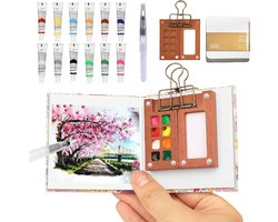 10 Stuks Mini Verfdozen, Waterverf Set, Draagbaar Nano Palet voor Reizen, Compacte Verfset voor Kunstenaars, Ideaal voor Schilderen onderweg
