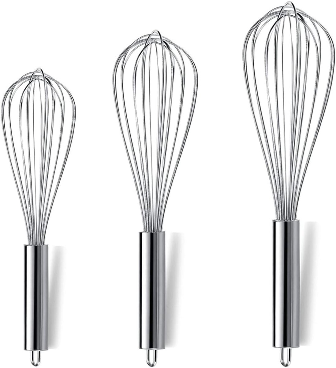 Set van 3 RVS Gardes 8", 10", 12" - Keuken Garde Set voor Kloppen, Mixen en Bakken