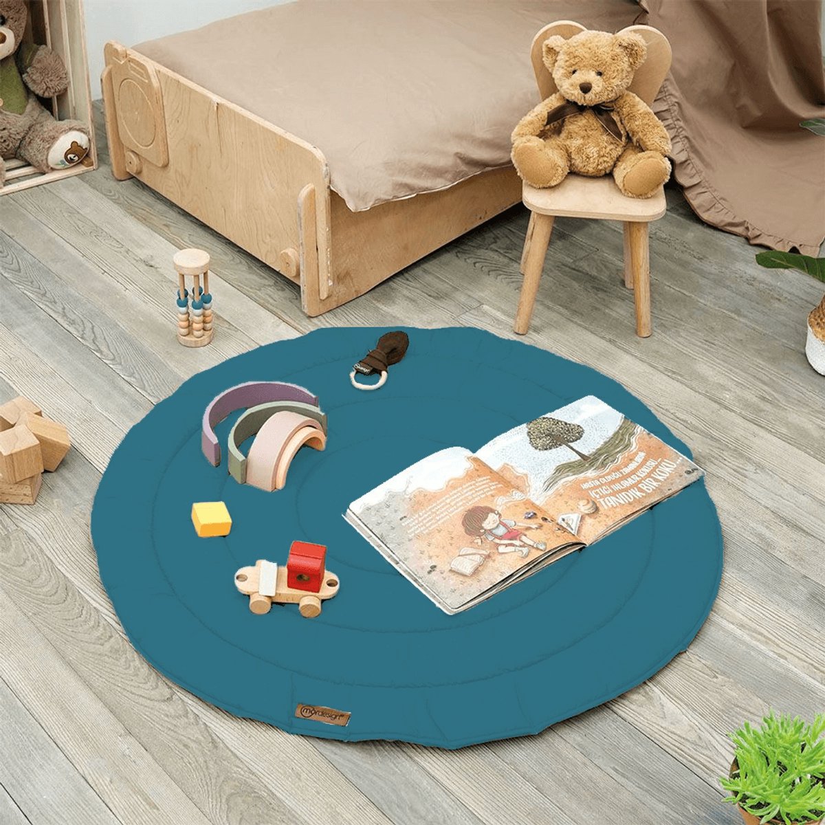 MorDesign Boxkleed Rond 95 cm – Zacht Gevoerd – Speelkleed