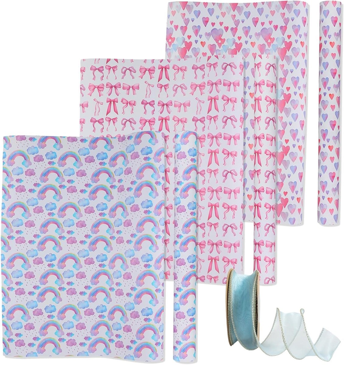 Cadeaupapier voor Verjaardag en Feest, Roze Omkeerbare Rollen, Recyclebaar en Duurzaam voor Volwassenen en Kinderen