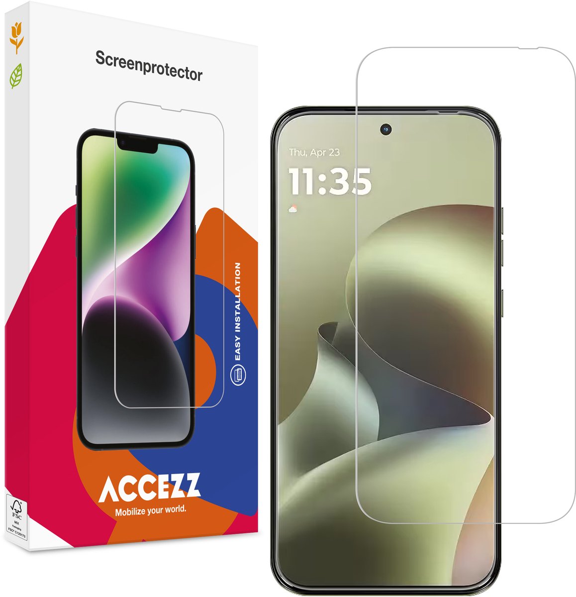Accezz Screen Protector - Geschikt voor Motorola Moto G77 - Gehard Glas Screenprotector