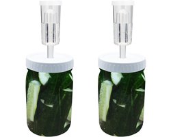 Fermentatiepotten van 1 liter van helder glas, ideaal voor het bewaren van kimchi, groenten en andere gefermenteerde voedingsmiddelen