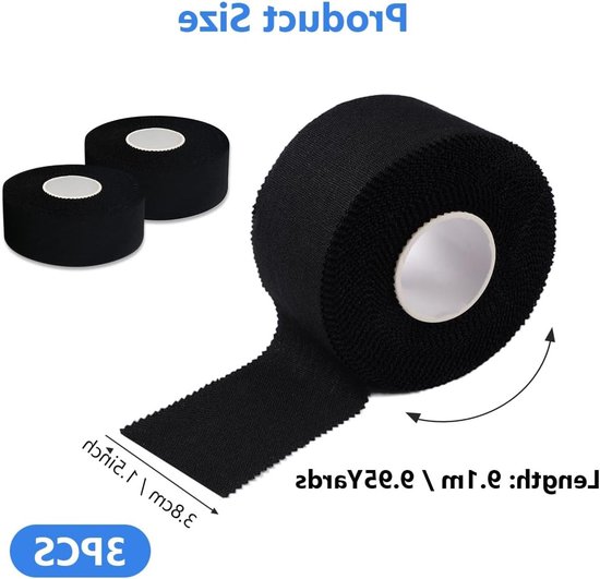 Professionele Sporttape Set van 3 Rollen, 3.8cm x 9.1m, Hypoallergene en Huidvriendelijke Tape voor Handbal, Klimmen en Voetbal, Ideaal voor Alle Sporten — afbeelding 5