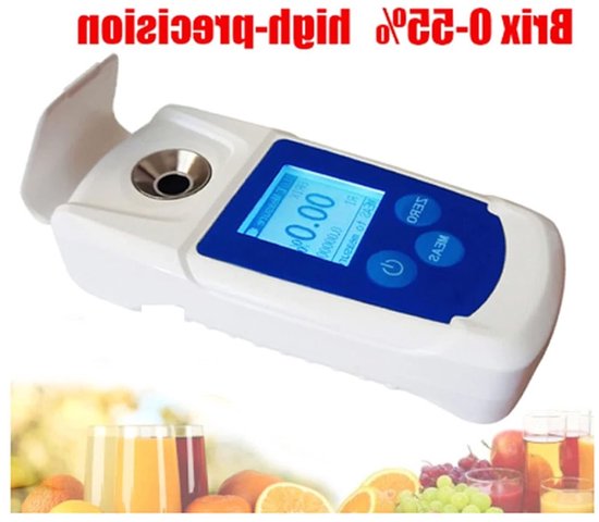 Digital Brix Refractometer, Excellent Chip Sensitive Response Brix Tester HD Backlight Display Convenient to Use Brix Meter Refractometer for Beverage Fruit Sugar van Merkloos	 — afbeelding 2