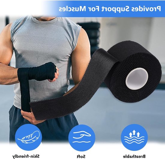 Professionele Sporttape Set - 3 Rollen van 3.8cm x 9.1m, Hypoallergene Katoenen Tape voor Handbal, Klimmen en Voetbal, Ideaal voor Alle Sporten van Merkloos — afbeelding 2