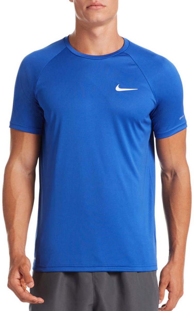 Nike Essential Short Sleeve Hydroguard Shirt Heren Blauw