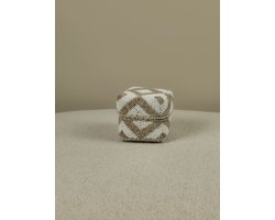 Blitzdeco - Balinees Offermandje - Maxim - Handgemaakt Kralenpatroon - Beige Wit - Uniek