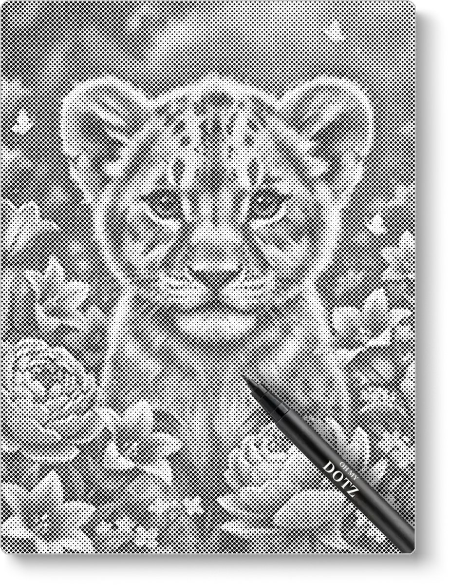 Leeuwtje met Bloemen | Dot painting | 50x60cm Meest gekozen | Dot painting | Oh My Dotz | Dots stippen | Diamond painting & Schilderen op nummer alternatief | Happy hobby