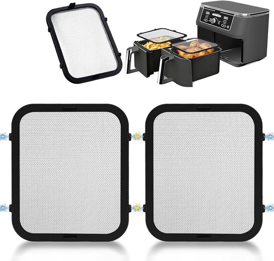2 Stuks RVS Spatbescherming voor Airfryer, Fijnmazig Vet Spatdeksel, Keukenaccessoires voor Gezond Koken