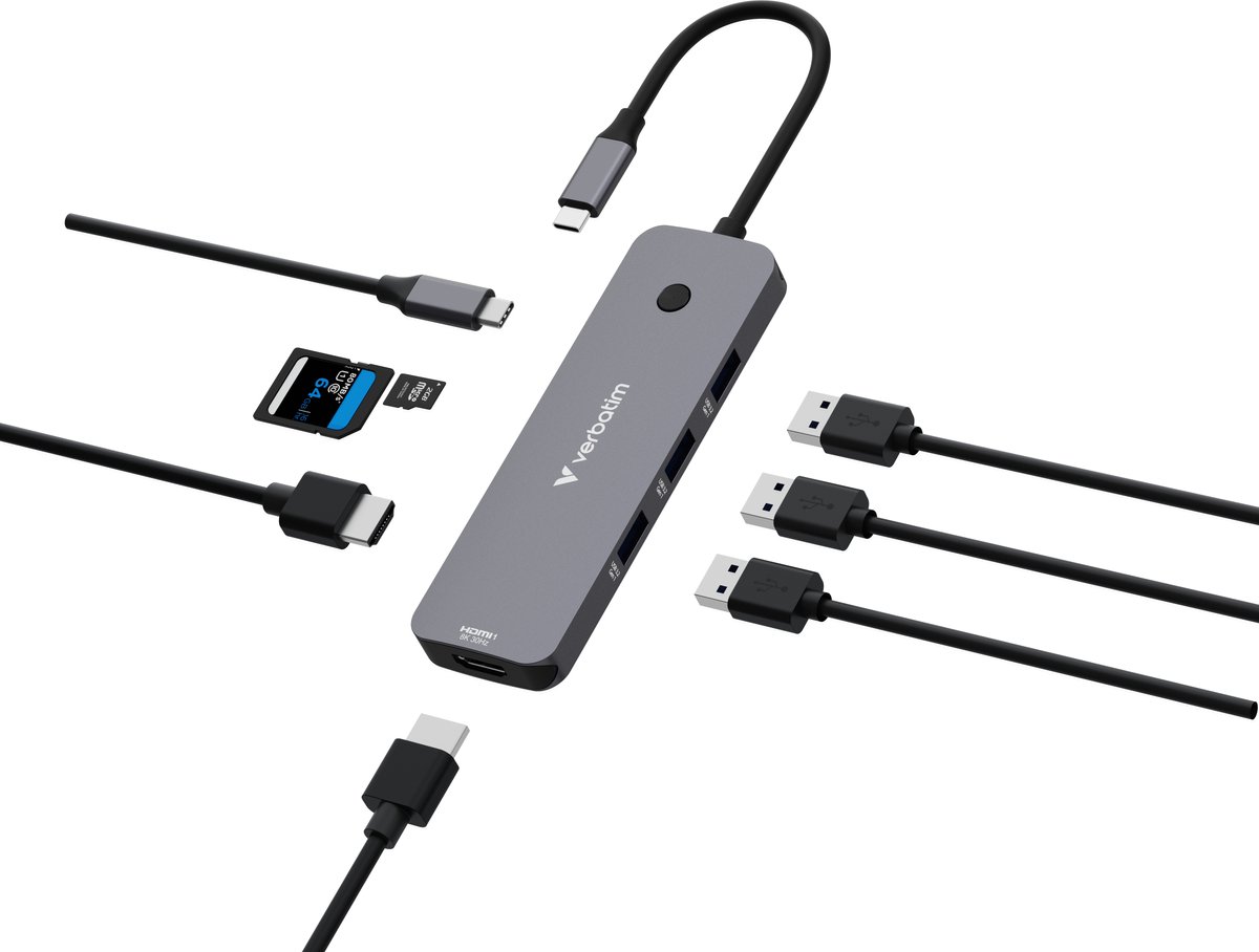 Verbatim USB-C Pro Multiport-hub met 8 poorten