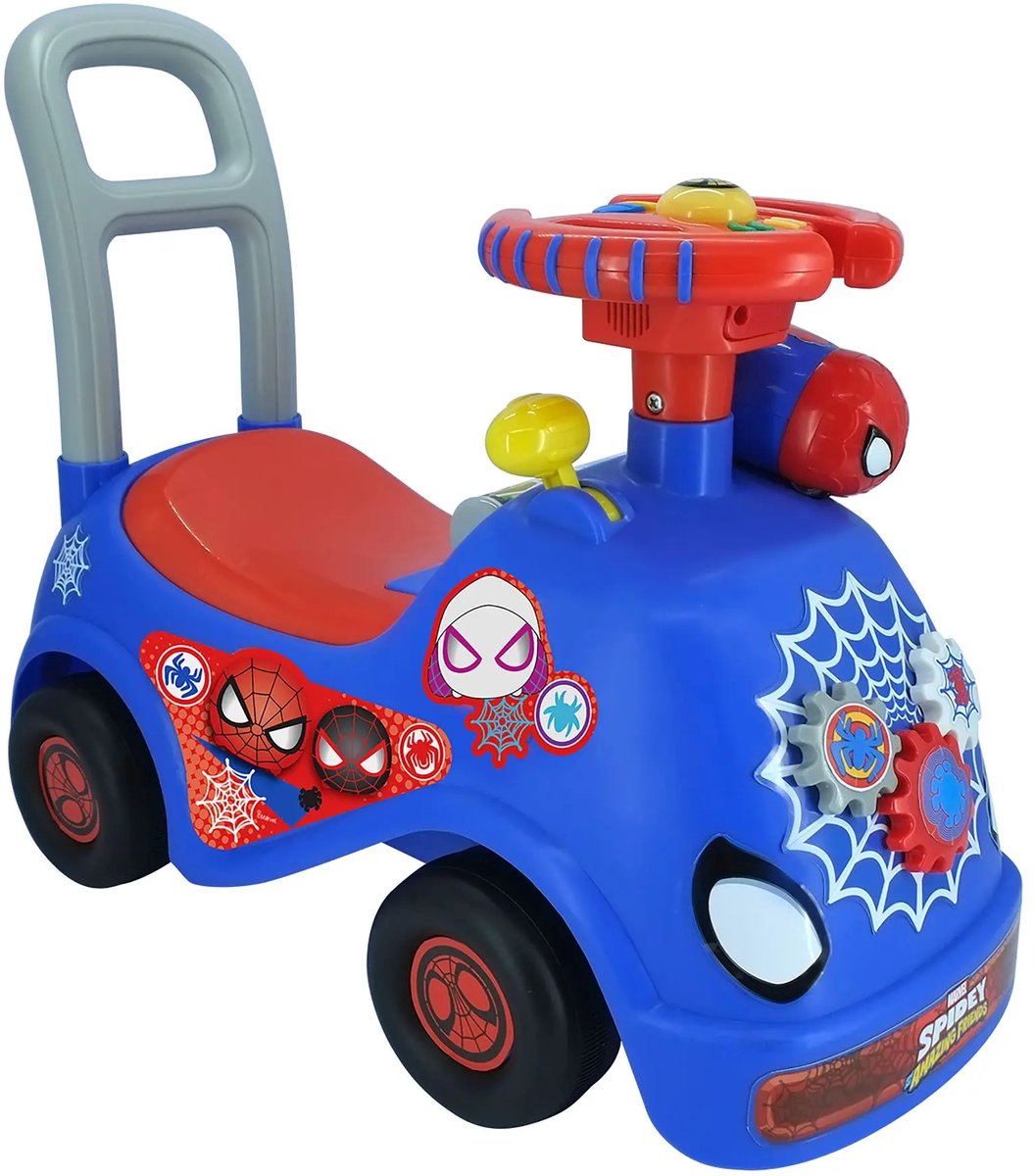 KIDDIELAND Spidey Loopauto Fun Ride N’ Go – Licht, geluid en bonus auto!