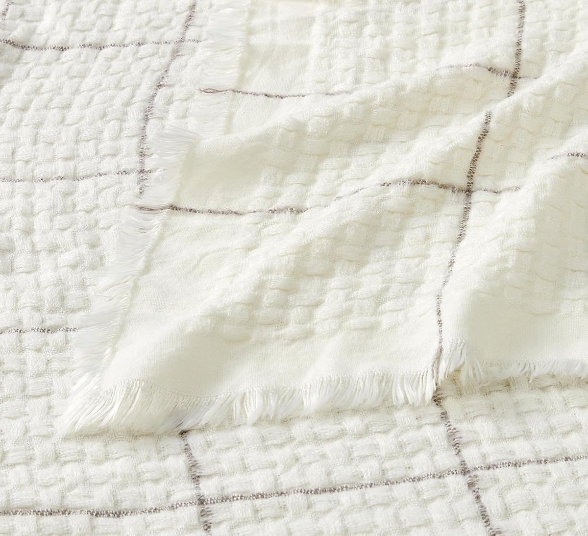 Boho Gehaakte Deken voor Bank, Stoel en Bed - Zacht, Warm en Comfortabel voor Elk Seizoen - Perfecte Woondecoratie (50"x60"/Crème)