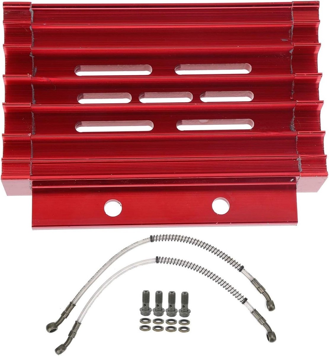 Universeel Motorolie Koelsysteem voor Motoren - Radiator voor PIT PRO, Trail en Dirt Bikes (Rood)