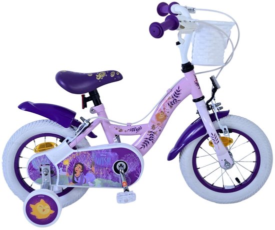 Disney Wish kinderfiets – 12 inch – paars – twee handremmen