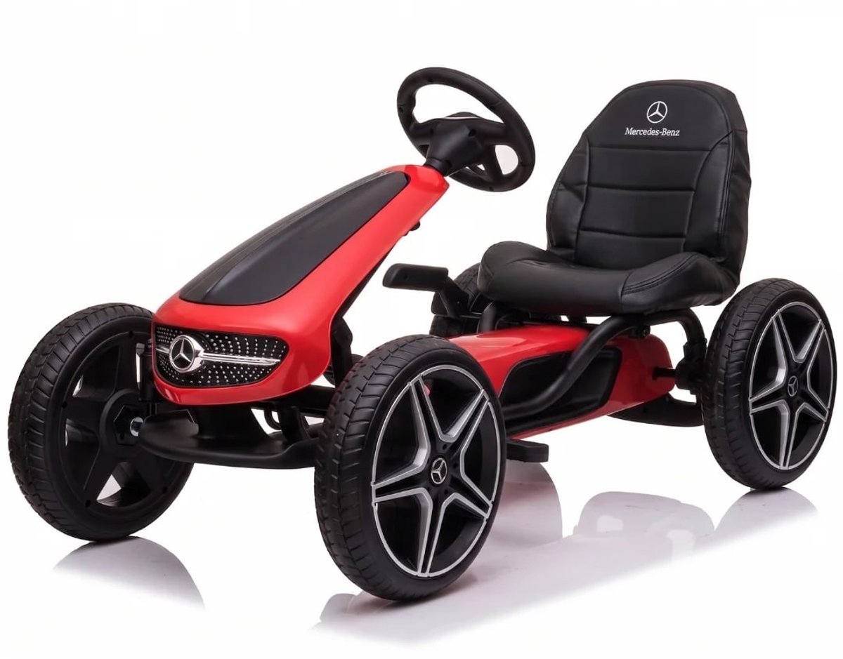 Bol.com Mercedes Skelter 3 tot 7 jaar – Officieel Gelicentieerde Go Kart met Lederen Zitje & Claxon – Kindervoertuig met Verstel... aanbieding
