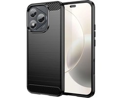 Coque en TPU brossé pour Honor 400 Lite | Housse de protection | Couverture verso | TPU flexible | Carbone élégant | Fin | Noir