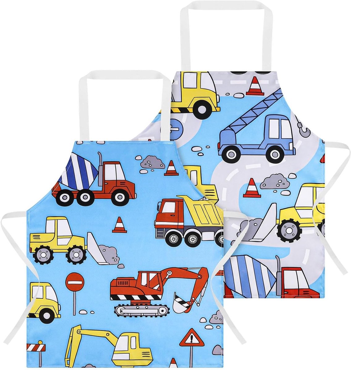 Set van 2 Kinderschorten voor Koken en Schilderen, Waterdichte Schorten voor Peuters, Creatieve Schorten voor Kinderen in Cartoonstijl