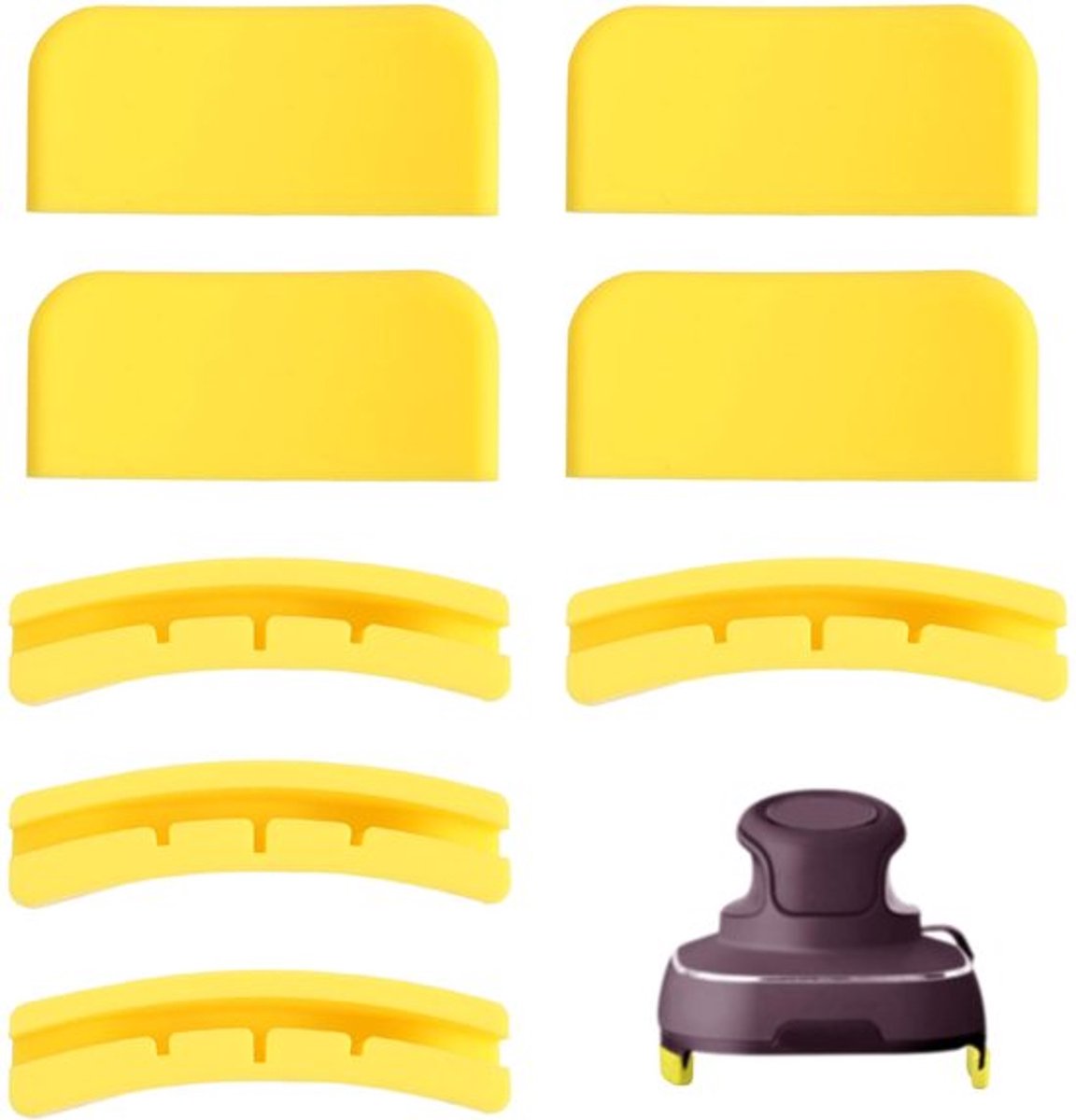 8Pcs Airfryer Matten - Silicone Warmtebeschermers - Geschikt voor Ninja Crispi - Geel