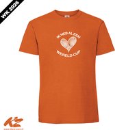 Wereld Cup - Unisex T-Shirt - M - Oranje - Nederland - WK Voetbal 2026 - World Cup Football