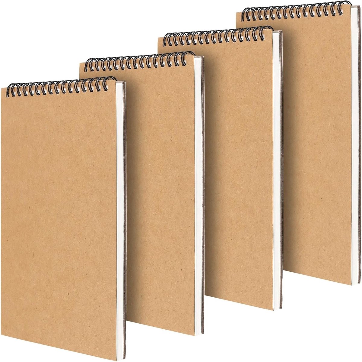 A5 Sketchbook Set van 4, 60 Pagina's, 160 g/m² Kraft Papier voor Tekeningen en Schetsen