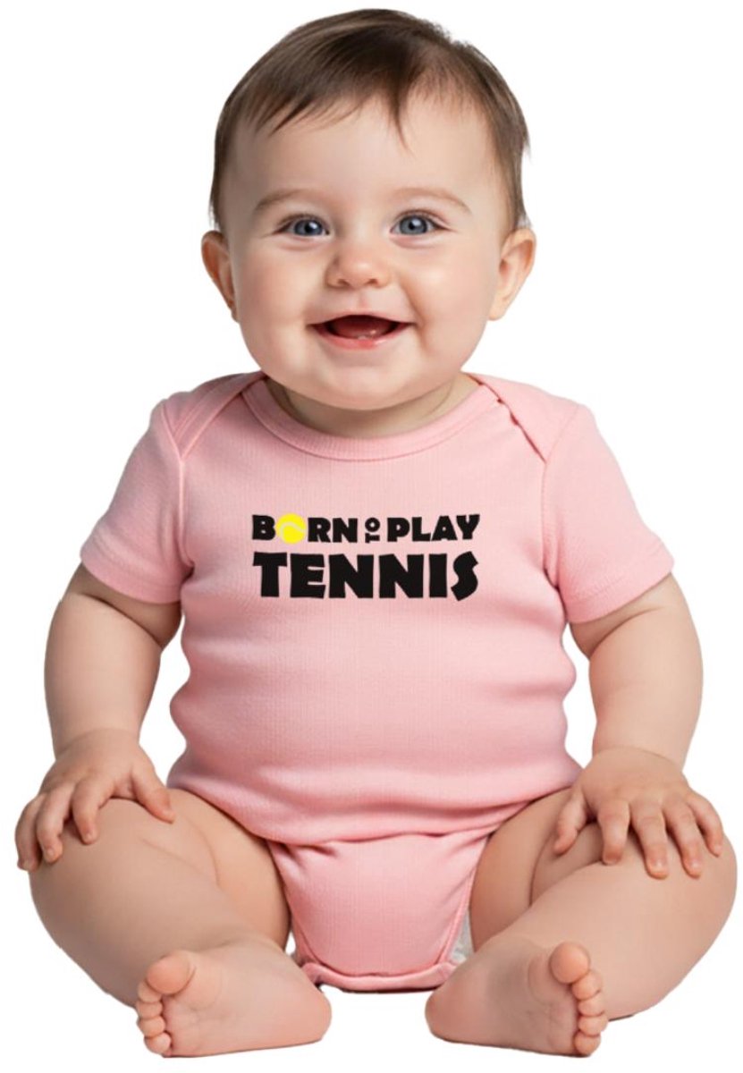 Born To Play Tennis Baby Rompertje Met Korte Mouwen