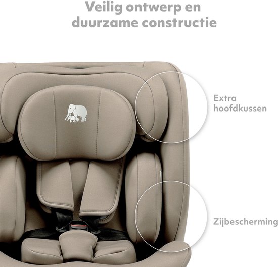 Deryan Clyde I-Size Autostoel - 40 tot 150 cm - Groep 0+/1/2/3 - Nougat van Merkloos — afbeelding 4