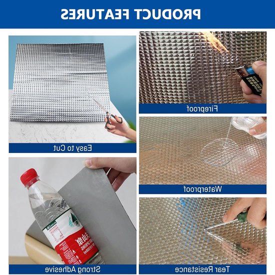10 Stuks Aluminium Butyl Zelfklevende Anti-Bump Mat voor Auto Geluidsisolatie en Warmtebescherming 40cmx25cm — afbeelding 2